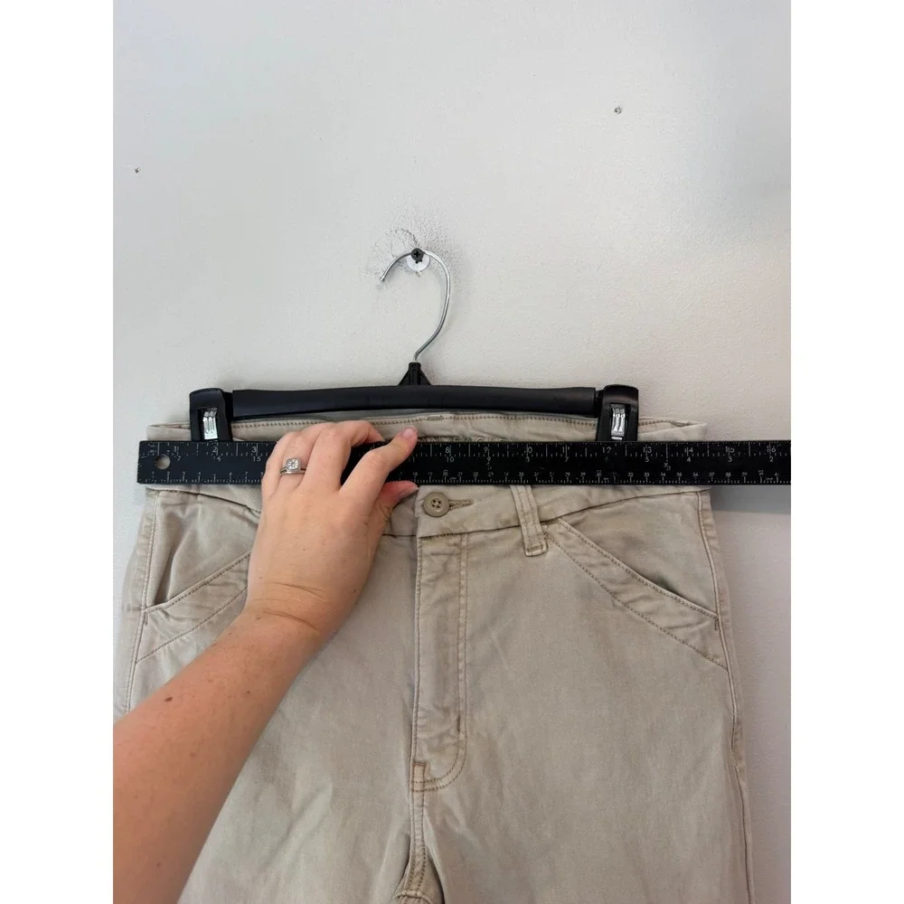 American Eagle Khaki Stretch Flare Pants Womens 8 Regular Tan Chino Trousers